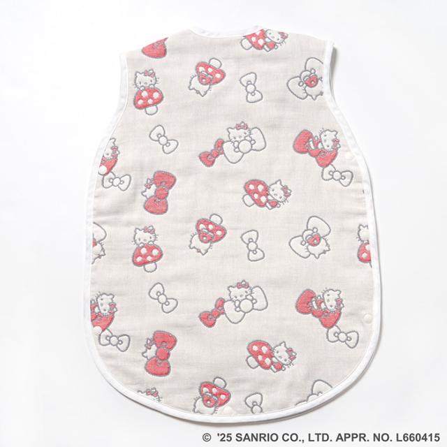 HELLO KITTY × Hoppetta 6重ガーゼ キッズスリーパー ハローキティ キティちゃん 子供 子ども 幼児 日本製 かわいい おしゃれ 秋冬 寝冷え防止 寝冷え対策 出産祝い ギフト 贈り物