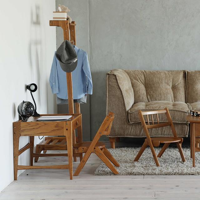 Herit. ヘリット キッズハンガーラック 子供用ハンガーラック 衣類 収納 洋服 おしゃれ シンプル 北欧 木製 ランドセル 収納 高さ調節可能 幼児 小学生 低学年 制服 おきがえ 保育園 幼稚園