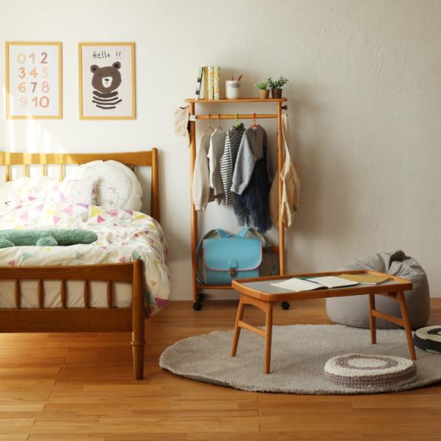 nork note キッズハンガーラック  子供用ハンガー ランドセルラック 収納 衣類収納 低め 木製 子供部屋 お片付け 入園準備 入学準備 北欧 ナチュラル おしゃれ スリム  