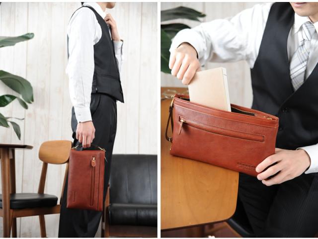 青木鞄 Lugard 牛ヌメ革 クラッチバッグ NEVADA 結婚式 普段使い 冠婚