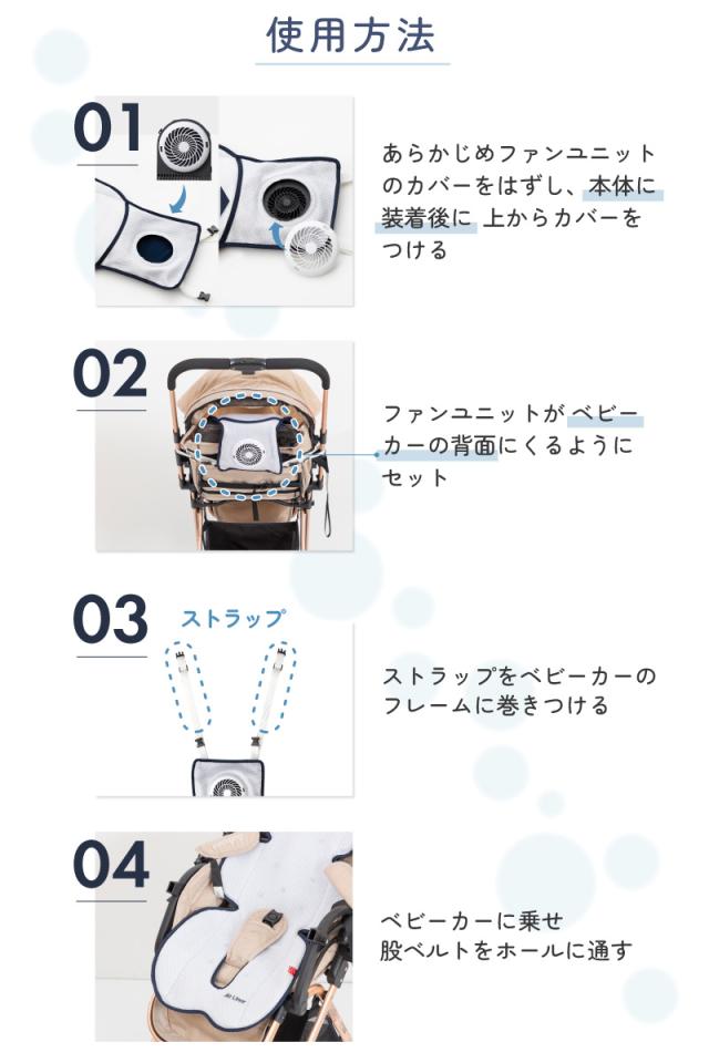 日本育児 ファン付ベビーカークールシート Air Liner 5000012001