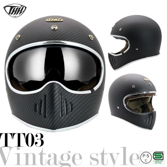 ジョンソン★黒色レトロ調フルフェイスヘルメット★オールドレーサー送料無料 thh-tt03-kc.jpg