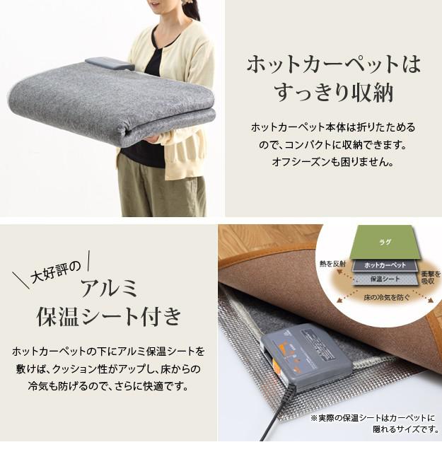 あす着 ホットカーペット 本体 カバー付き 上敷き セット フローリング