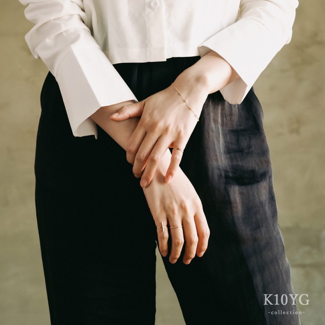 ピンキーリング イエローゴールド シンプル 指輪 女性 10K 10金
