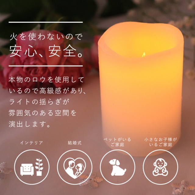 LED キャンドル Sサイズ 4色 1個販売 結婚式 おしゃれ