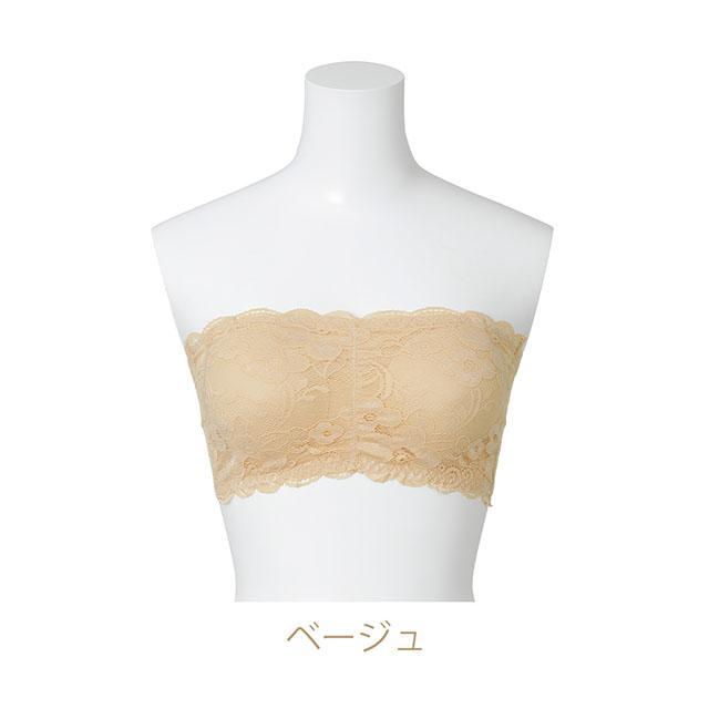 胸元レースチューブトップ