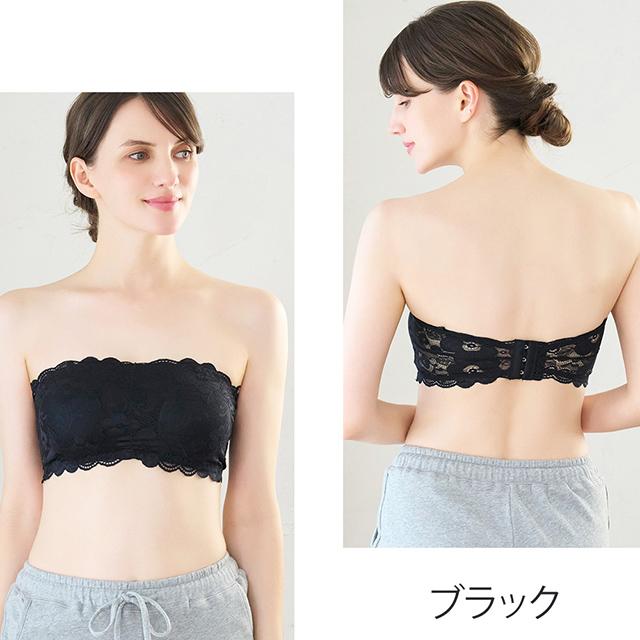 胸元レースチューブトップ