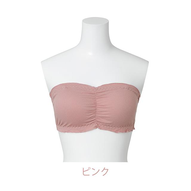 細リブチューブトップ