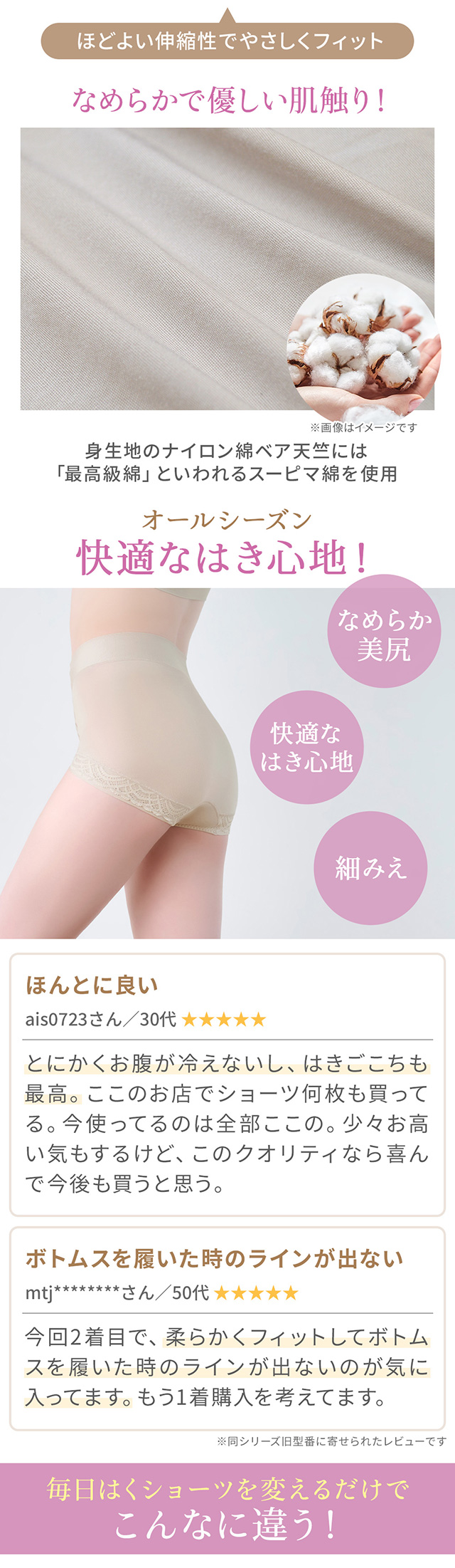 すらっとフィット綿混ショーツ26