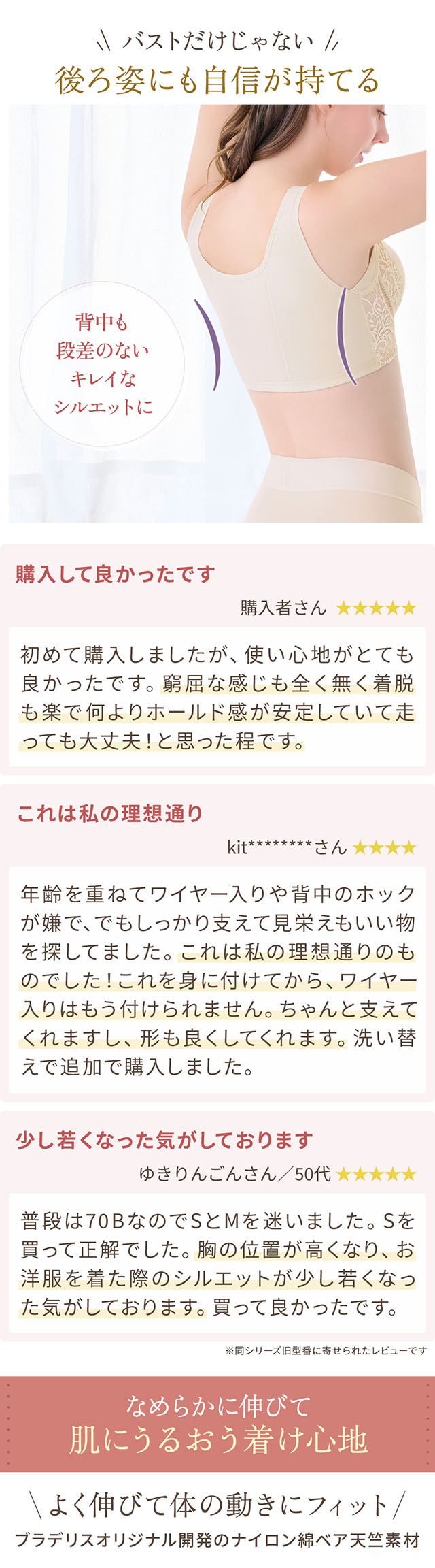 綿混キャッチャーカップレースブラ25