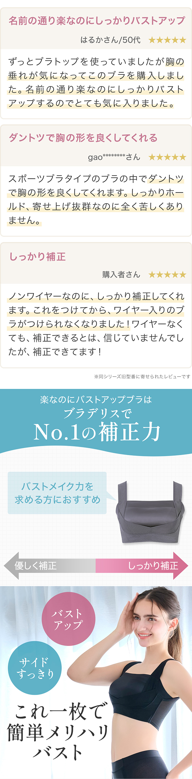 楽なのにバストアップブラ