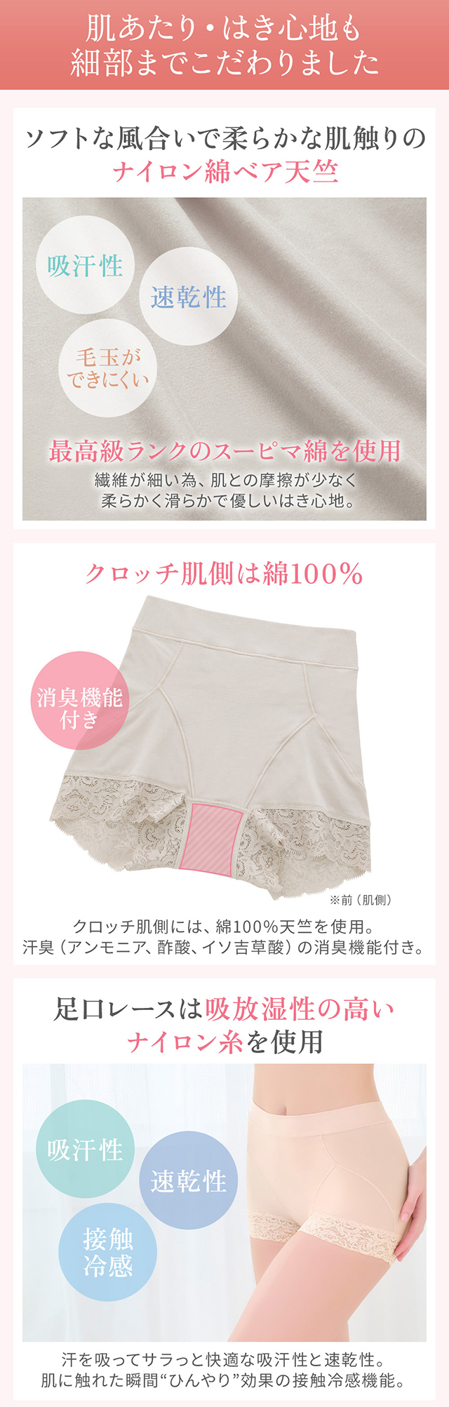 すっぽりフィット綿混一分丈ショーツ25