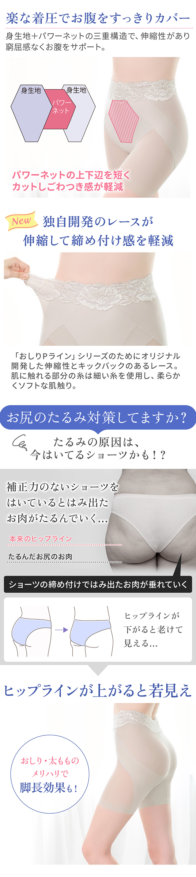 おしりPラインヒップラップロングショーツ25