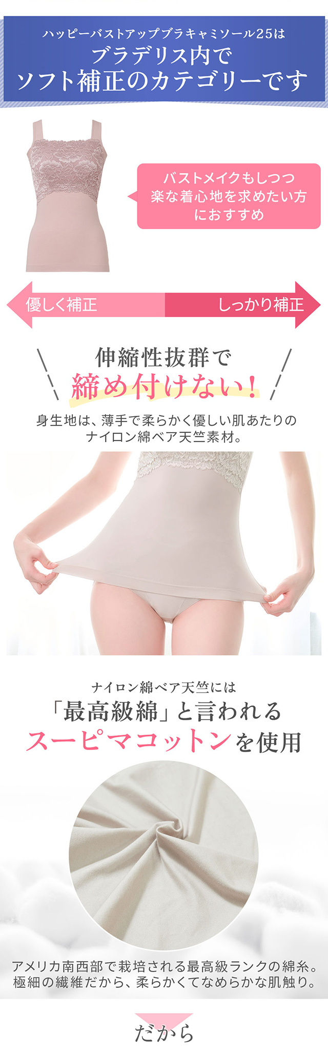ハッピーバストアップブラキャミソール25