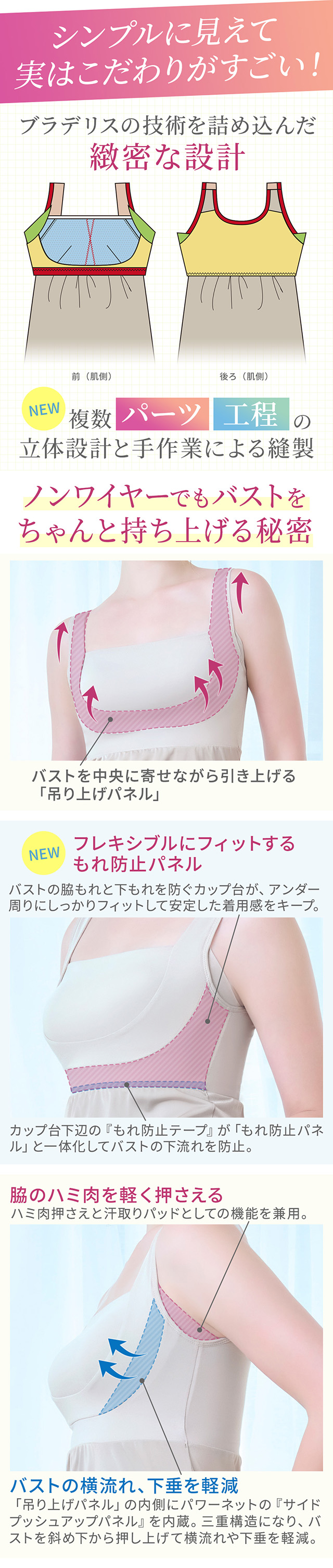 綿混楽々dailyバストスリップ25