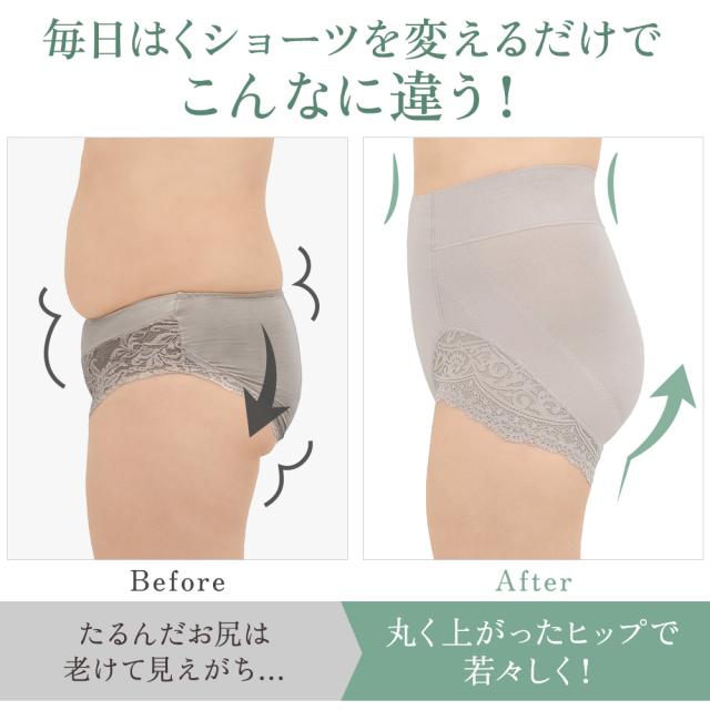 カヤビューティラボ やわらか綿混ハイウエストショーツ24