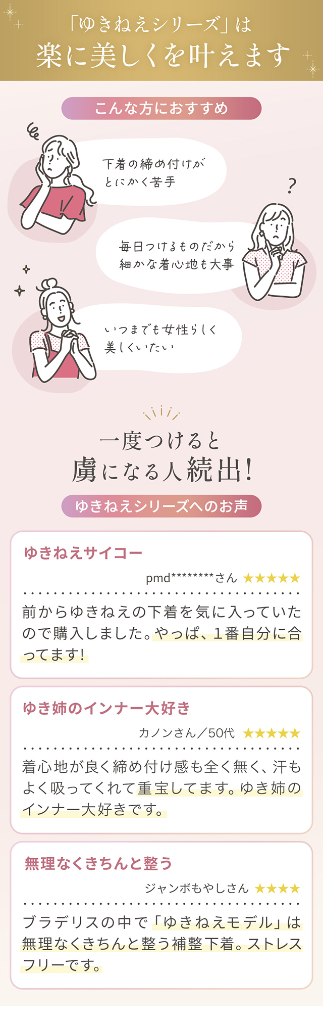 ゆきねえとろりソフトシルク混ブラ25