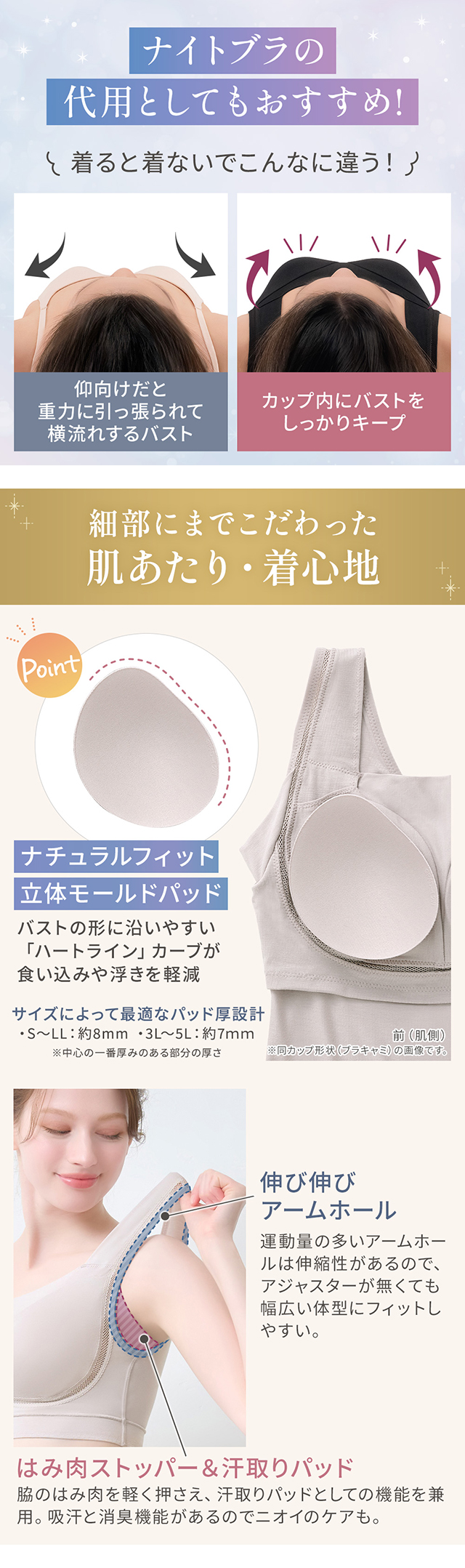 ゆきねえとろりソフトシルク混ブラ25