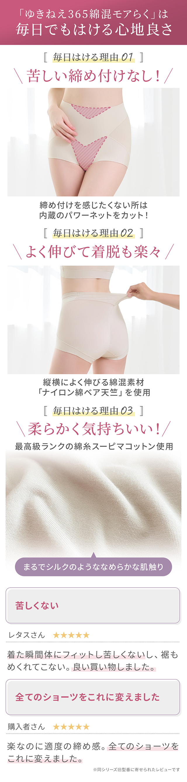 ゆきねえ365綿混モアらくすっぽりショーツ24