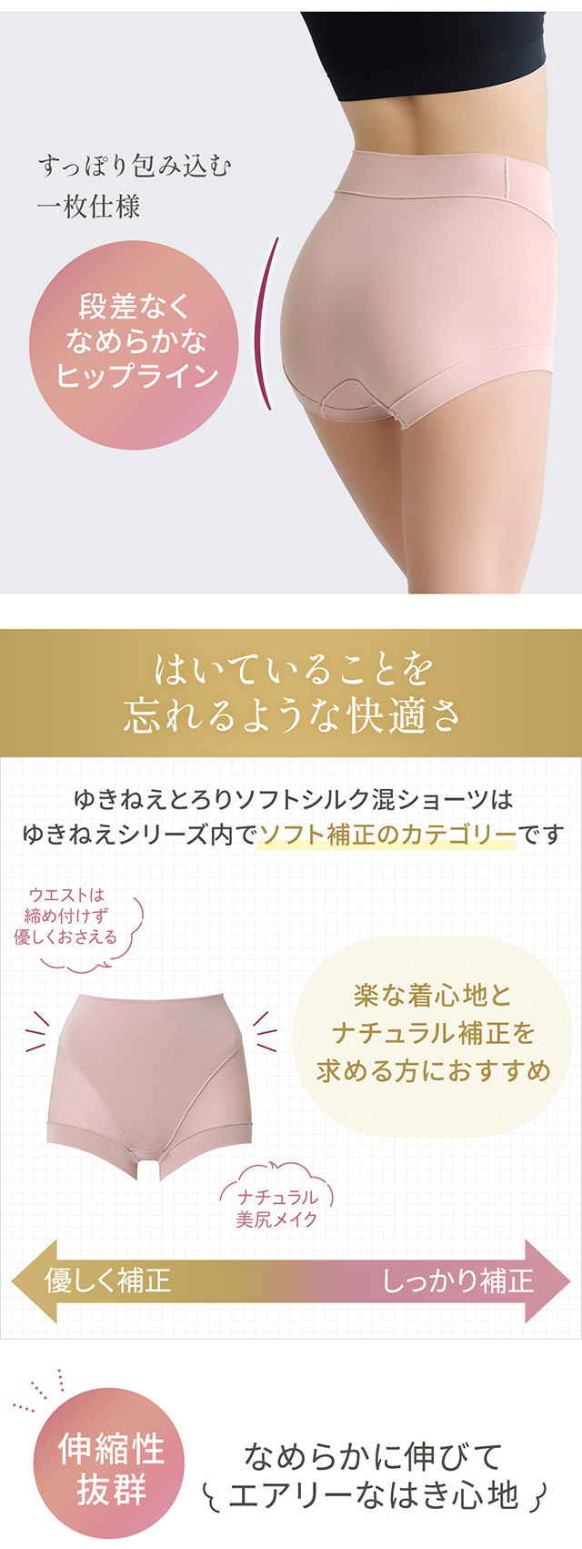 ゆきねえとろりソフトシルク混ショーツ