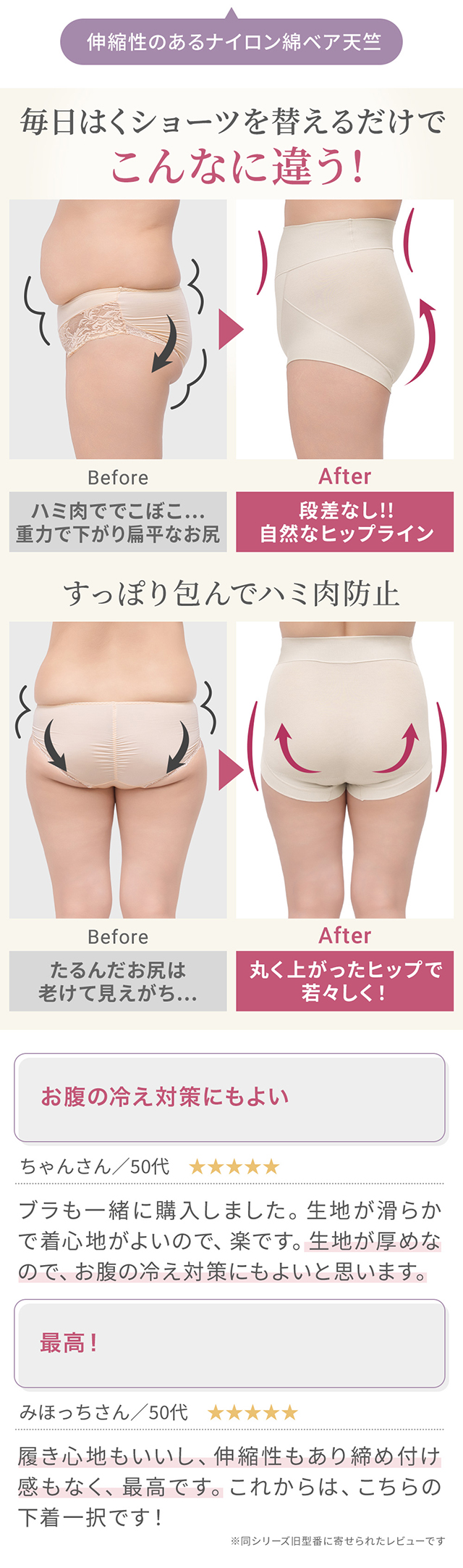 ゆきねえ365綿混モアらくすっぽりショーツ25