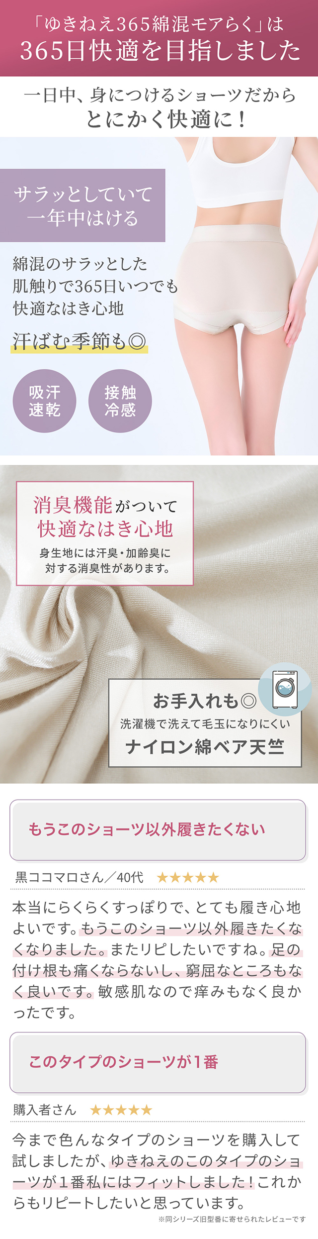 ゆきねえ365綿混モアらくすっぽりショーツ25