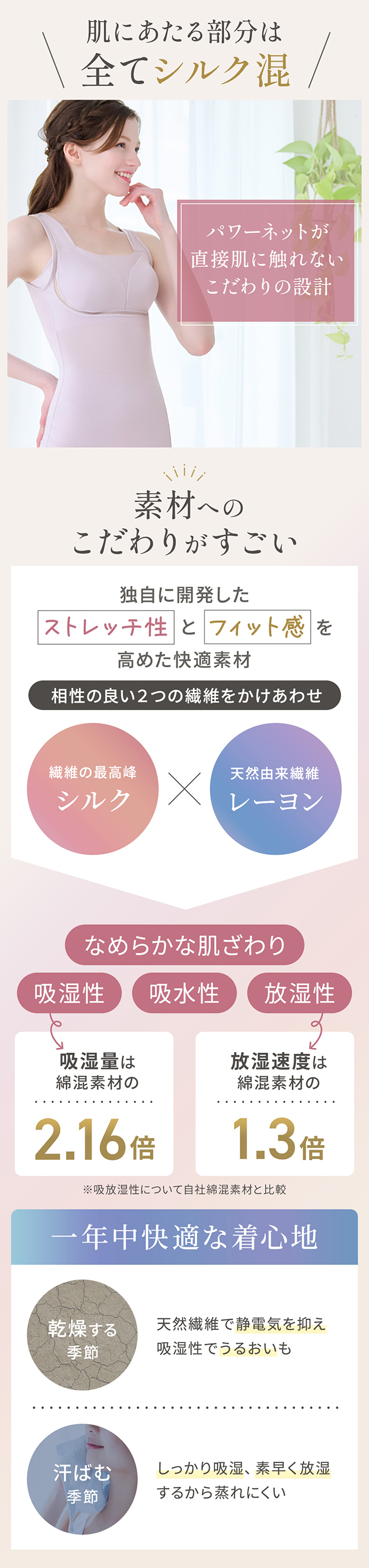 ゆきねえとろりソフトシルク混ブラキャミ25