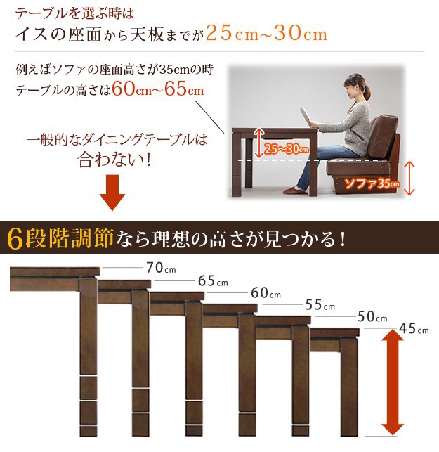 低価正規品 こたつ こたつ本体のみ ハイの通販はau PAY マーケット - ショップハナテック|商 ダイニングテーブル 長方形 パワフルヒーター-6段階に高さ調節できるダイニングこたつ〔スクット〕 135x80cm 人気品質保証