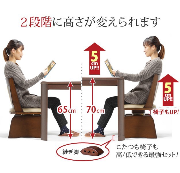 100%新品お得 こたつ 6点セット(こたつ本体+専の通販はau PAY マーケット - ショップハナテック|商 長方形 ダイニングテーブル パワフルヒーター-高さ調節機能付きダイニングこたつ〔アコード〕 135x80cm 在庫人気