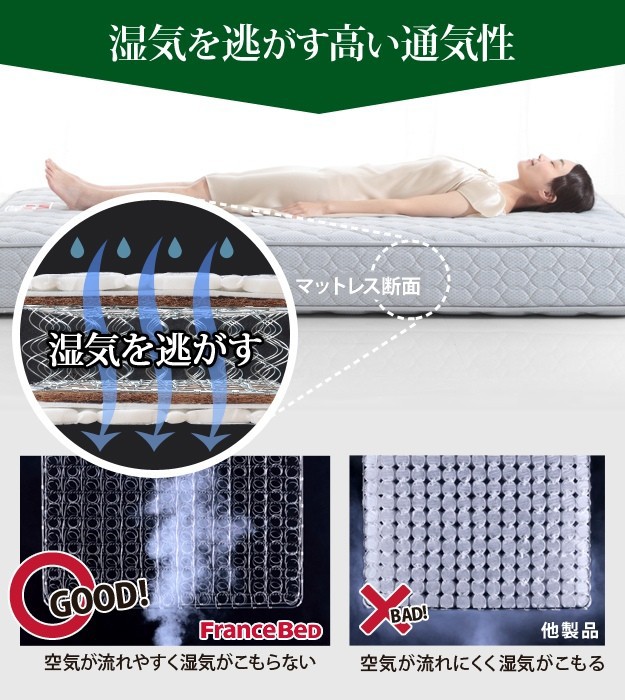 超激得国産 フランスベッド セミダブル 国産 省スペース マットレス付き ベッド 木製 ゼルト スプリングマットレス グリフィンの通販はau PAY マーケット - ショップハナテック|商品ロットナンバー:484 爆買い大人気