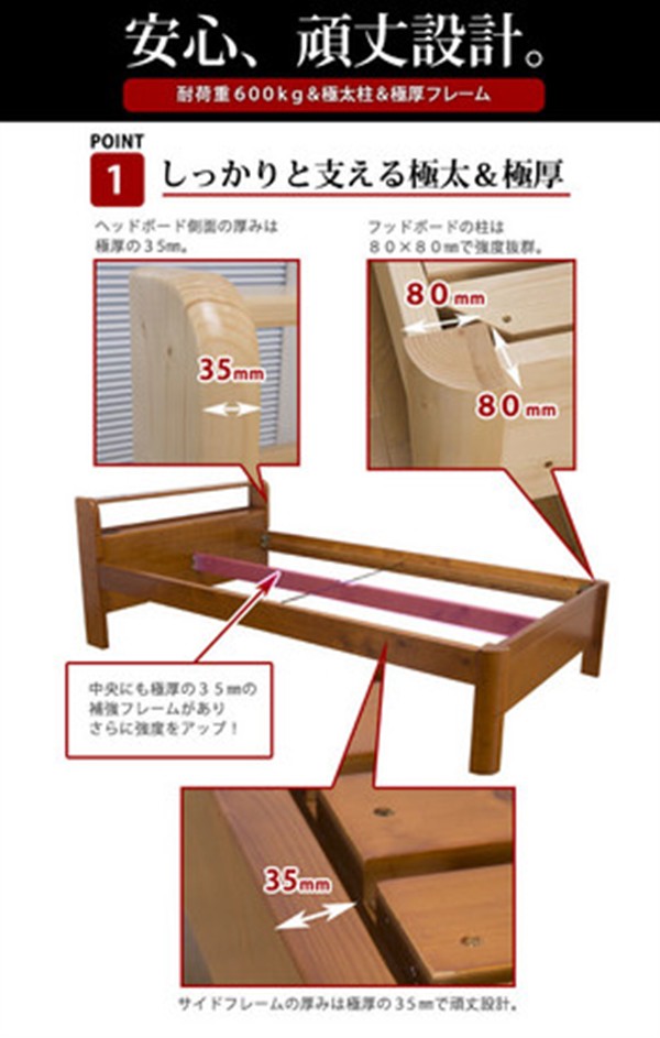 限定SALEHOT 頑丈棚付きすのこベッド PAY マーケット - ショップハナテック|商品ロットナンバー:373594355 HR-600SD ナチュラルの通販はau 超歓迎国産