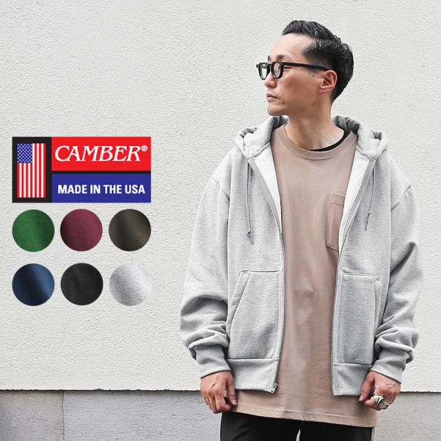 スウェットパーカー / CAMBER キャンバー CAM131 12.5oz ヘビーウェイト ジップパーカー サーマルライナー MADE IN USA【T】｜メンズ レディース ジップアップパーカー スウェット 裏地サーマル 厚手 厚地 ブランド おしゃれ 大きいサイズ