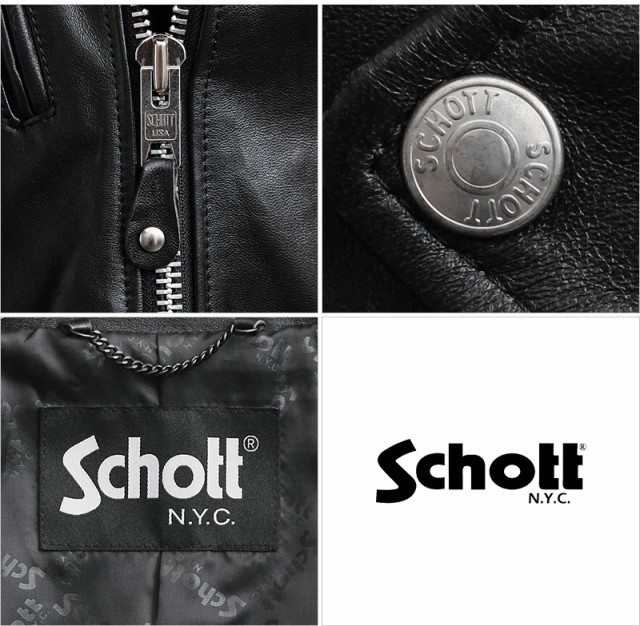 Schott ショット 3101048 ダブル ブレスト ライダースジャケット