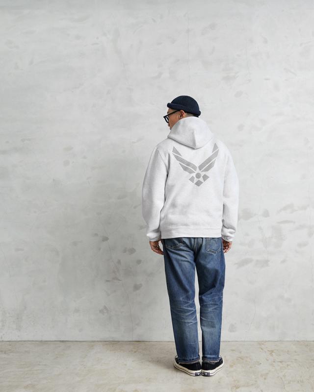 SOFFE ソフィー D1075419 OFFICIAL LICENSE U.S.AIR FORCE トレーニング スウェット ジップ フーディ / フルジップパーカー【Cx】【I】｜メンズ トップス ミリタリー 大きいサイズ アメカジ バックプリント ブランド おしゃれ