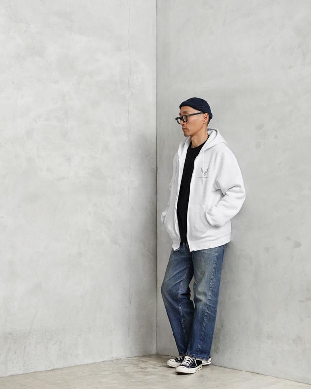 SOFFE ソフィー D1075419 OFFICIAL LICENSE U.S.AIR FORCE トレーニング スウェット ジップ フーディ / フルジップパーカー【Cx】【I】｜メンズ トップス ミリタリー 大きいサイズ アメカジ バックプリント ブランド おしゃれ