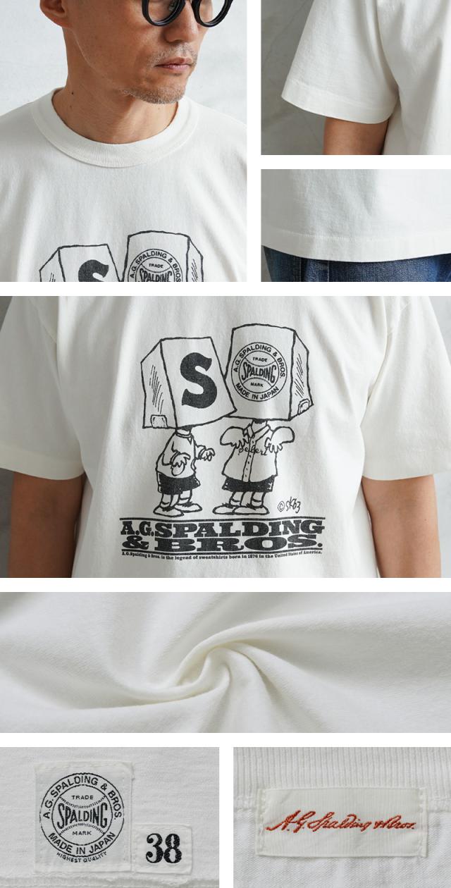 A.G.SPALDING&BROS エージースポルディング&ブロス SPL-AGS-251013 SKETCHBOOK3 S/S プリントTシャツ 日本製【Cx】【T】｜メンズファッション アメカジ ヴィンテージ 半袖 コットン ヘビーウェイト ストリート ブランド おしゃれ