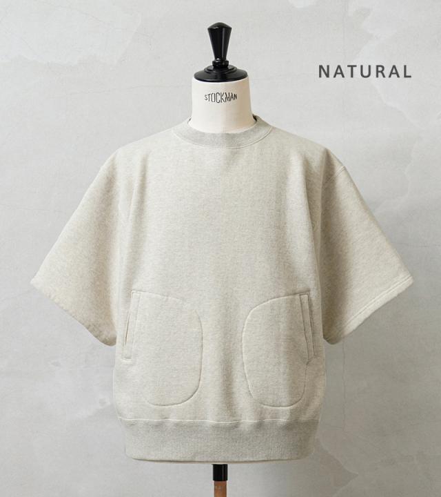 A.G.SPALDING&BROS エージースポルディング&ブロス SPL-AGS-241003 ハーフスリーブ スウェットシャツ 日本製【Cx】【T】｜メンズ トップス 半袖 大きいサイズ ポケット付き ボックスシルエット カジュアル ブランド おしゃれ