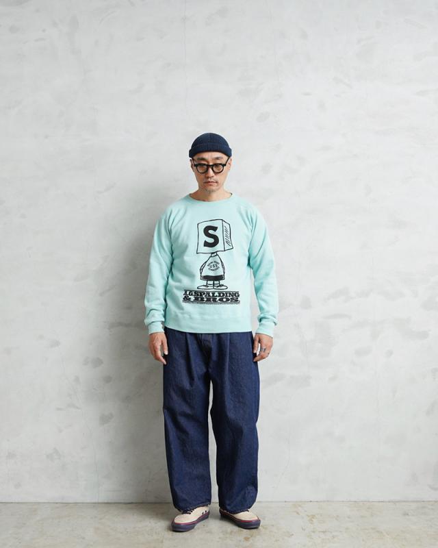 A.G.SPALDING&BROS エージースポルディング&ブロス SPL-AGS-251005 SKETCHBOOK3 フリーダムスリーブ スウェット シャツ 日本製【Cx】【T】｜メンズファッション アメカジ トレーナー 裏毛 綿100％ 丸胴 ブランド