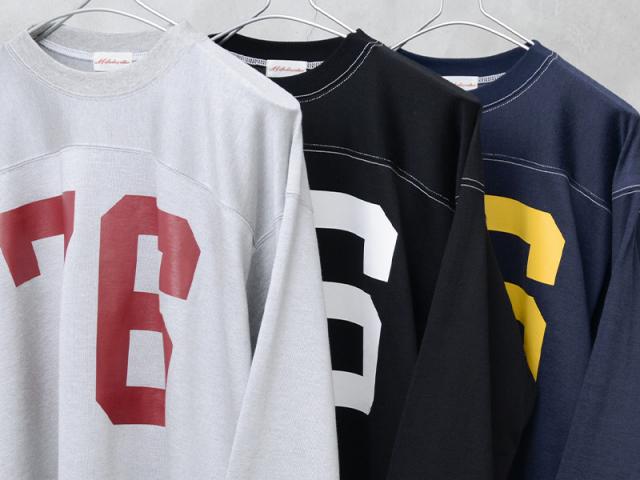 A.G.SPALDING&BROS エージースポルディング&ブロス SPL-AGS-251016 コットンレーヨン フットボール Tシャツ 日本製【Cx】【T】｜メンズファッション アメカジ フットボールTシャツ 7分袖 ヴィンテージ ストリート ブランド おしゃれ