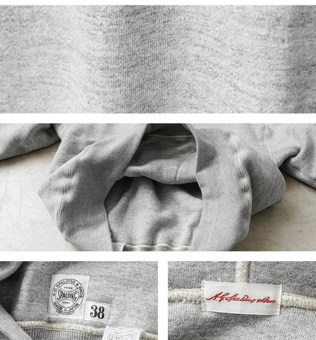 A.G.SPALDING&BROS エージースポルディング&ブロス SPL-AGS-900002 ダブルフェイス サイドライン スウェットパーカー 日本製【Cx】【T】