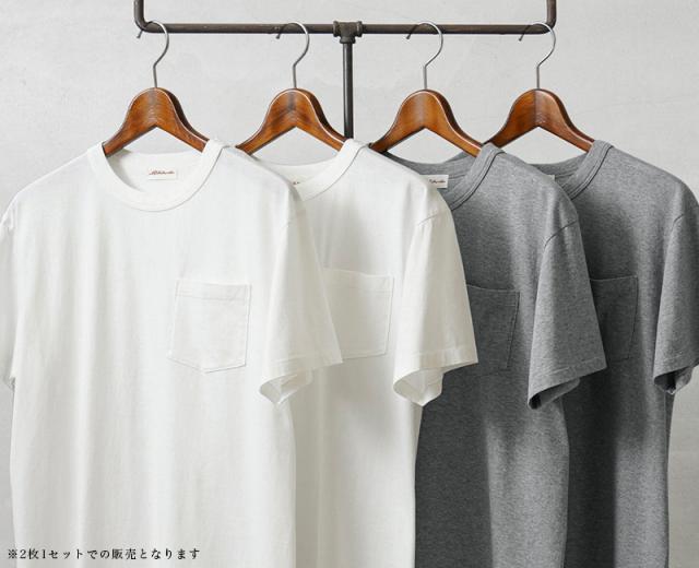 A.G.SPALDING&BROS エージースポルディング&ブロス SPL-AGS-242003 2P S/S パックTシャツ 日本製【Cx】【T】｜メンズ トップス 半袖 2枚セット 大きいサイズ カジュアル 無地 ブランド おしゃれ