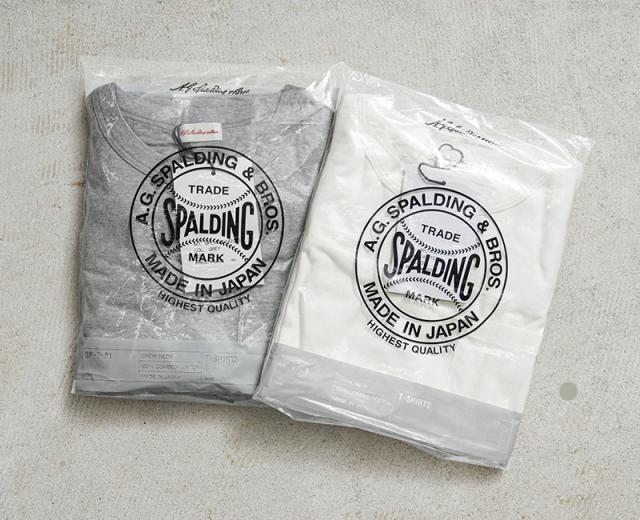 A.G.SPALDING&BROS エージースポルディング&ブロス SPL-AGS-242003 2P S/S パックTシャツ 日本製【Cx】【T】｜メンズ トップス 半袖 2枚セット 大きいサイズ カジュアル 無地 ブランド おしゃれ