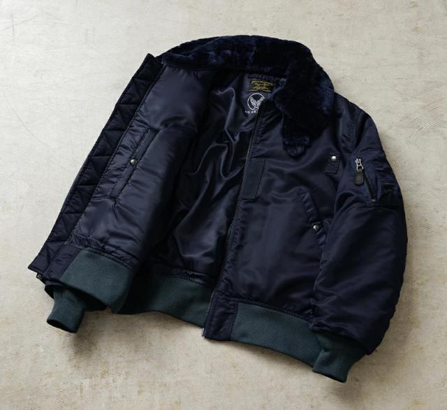 WAIPER.inc ワイパーインク 米軍 U.S.AIR FORCE B-15C フライトジャケット【WP14】【T】【Cx】｜メンズ アウター 大きいサイズ ミリタリー ma-1 エムエーワン ナイロンジャケット 防風 防寒 ネイビー ブランド おしゃれ