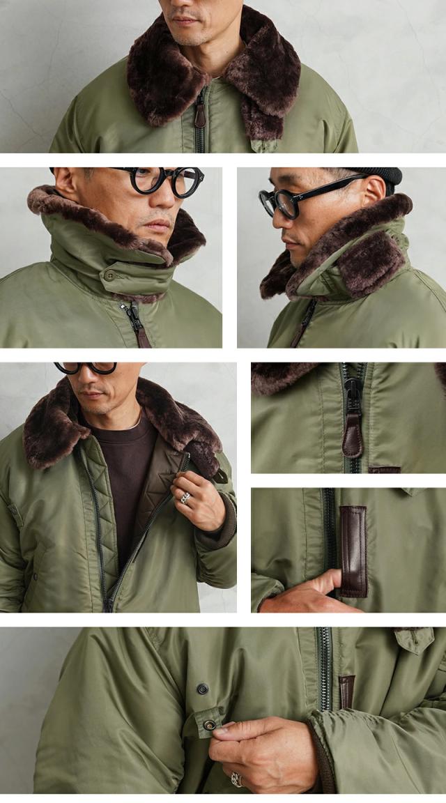 WAIPER.inc ワイパーインク 米軍 U.S.AIR FORCE B-15B フライトジャケット【WP20】【T】【Cx】｜メンズ アウター 大きいサイズ ミリタリー ma-1 エムエーワン ナイロンジャケット 防風 防寒 カーキ グリーン ブランド おしゃれ