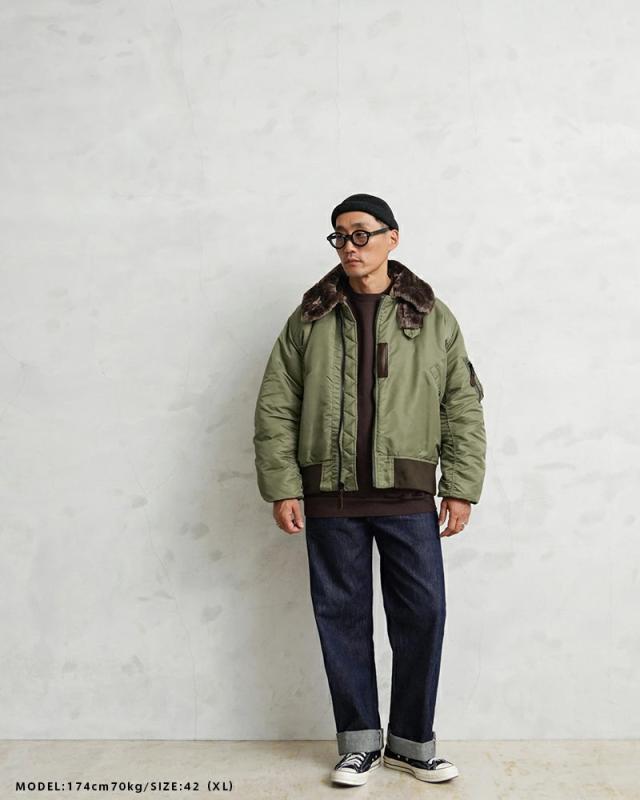 WAIPER.inc ワイパーインク 米軍 U.S.AIR FORCE B-15B フライトジャケット【WP20】【T】【Cx】｜メンズ アウター 大きいサイズ ミリタリー ma-1 エムエーワン ナイロンジャケット 防風 防寒 カーキ グリーン ブランド おしゃれ