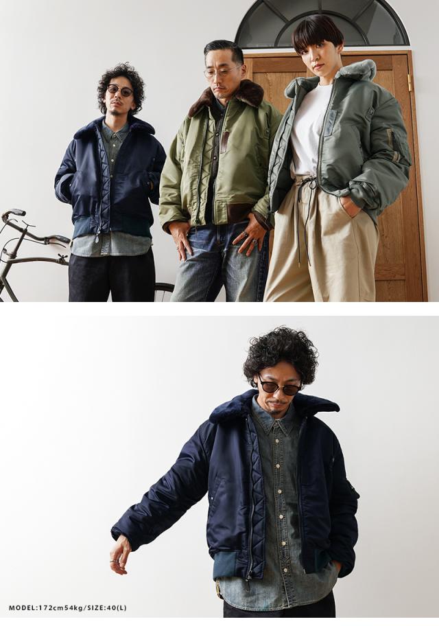 WAIPER.inc ワイパーインク 米軍 U.S.AIR FORCE B-15C フライトジャケット【WP14】【T】【Cx】｜メンズ アウター 大きいサイズ ミリタリー ma-1 エムエーワン ナイロンジャケット 防風 防寒 ネイビー ブランド おしゃれ