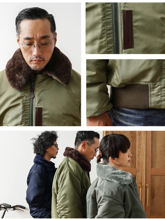 WAIPER.inc ワイパーインク 米軍 U.S.AIR FORCE B-15C フライトジャケット【WP14】【T】【Cx】｜メンズ アウター 大きいサイズ ミリタリー ma-1 エムエーワン ナイロンジャケット 防風 防寒 ネイビー ブランド おしゃれ