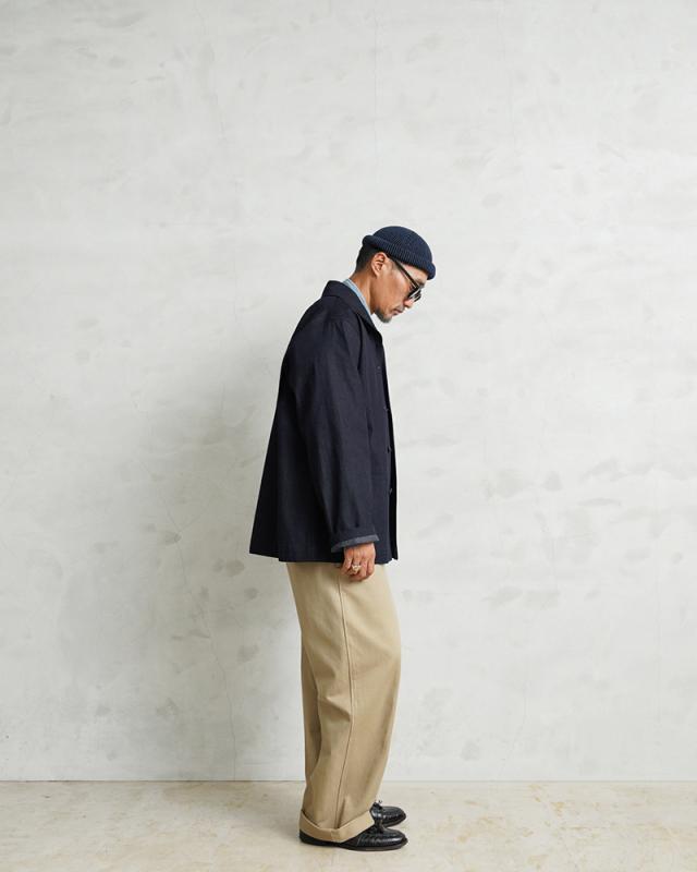 WAIPER.inc 米軍 1940’s U.S.NAVY M-43 デニムショールカラージャケット MADE OF”KAIHARA DENIM”【WP1038】【T】【Cx】｜メンズ アウター 大きいサイズ 大人 カジュアル Gジャン ジージャン ブランド おしゃれ