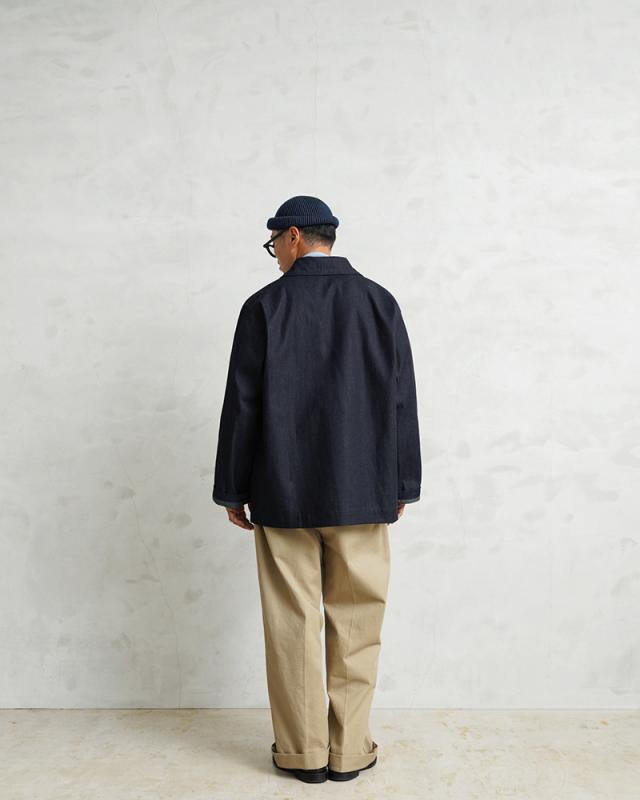 WAIPER.inc 米軍 1940’s U.S.NAVY M-43 デニムショールカラージャケット MADE OF”KAIHARA DENIM”【WP1038】【T】【Cx】｜メンズ アウター 大きいサイズ 大人 カジュアル Gジャン ジージャン ブランド おしゃれ