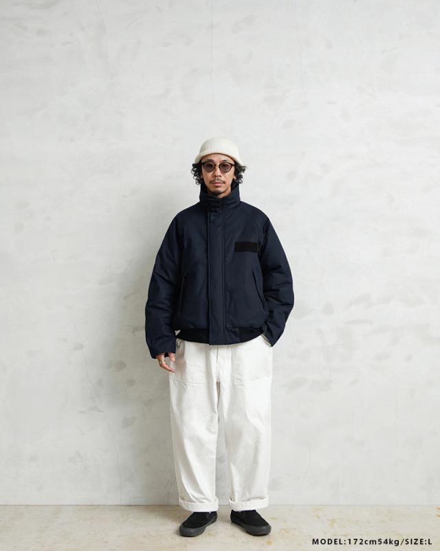 WAIPER.inc ワイパーインク 米軍 U.S.NAVY シップボードジャケット【WP1075】【Cx】【I】｜メンズ アウター 大きいサイズ ミリタリー ブルゾン ハイネック 立ち襟 無地 綿 コットン ネイビー ブランド おしゃれ